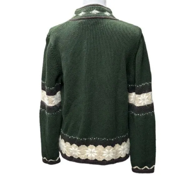 Guide‎ Series Winter Christmas Angora Blend Cardigan Zip Up Sweater Size M Snow - Image 4