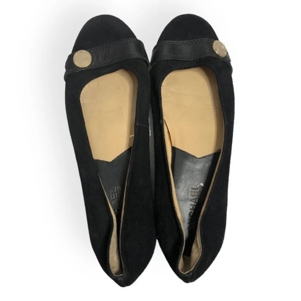 Michael Kors Black Ballet Suede Leather Pumps Size 7 - Image 3