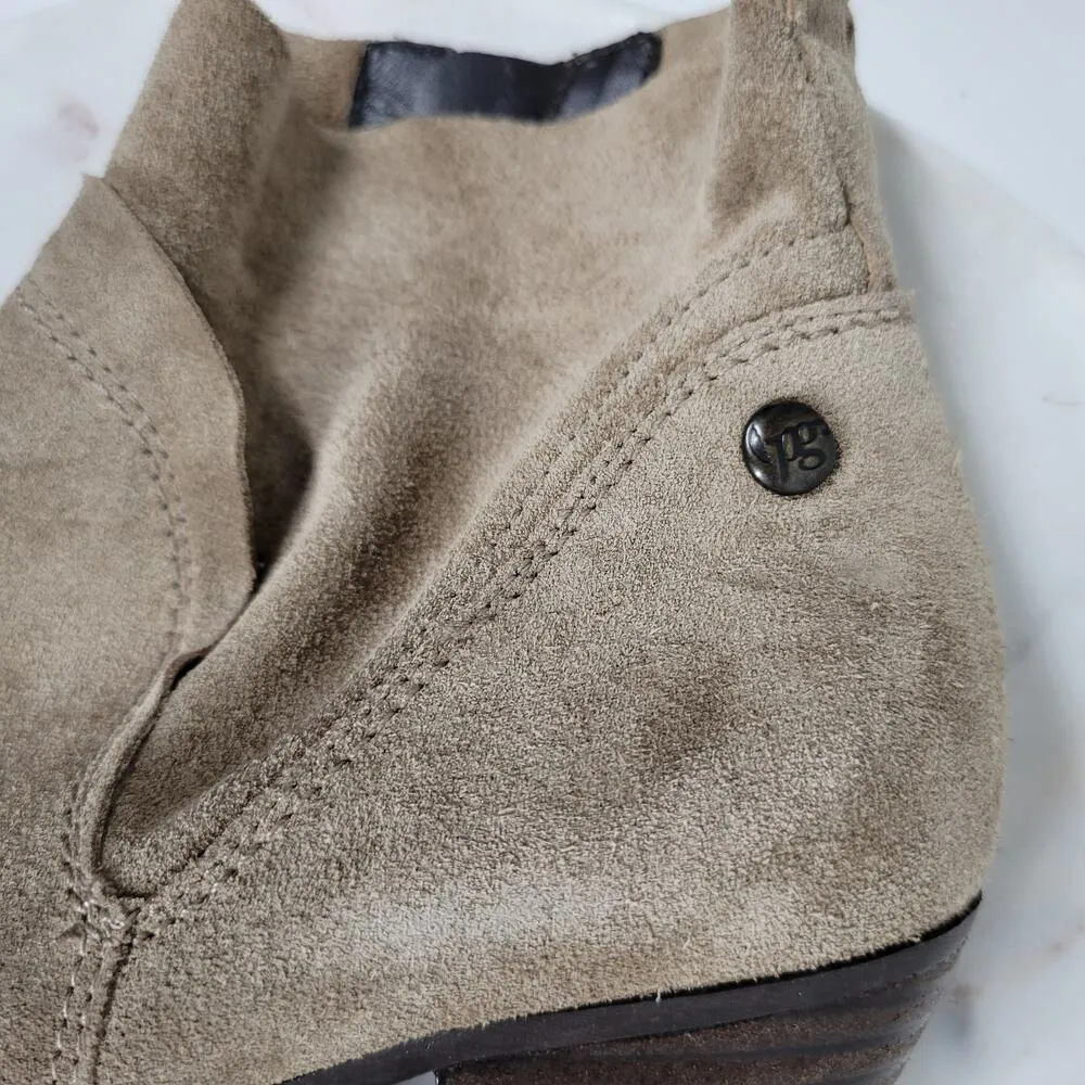 Paul Green Womens Nora Ankle Boots UK 3.5 US 6 Gray Tan Suede Leather Block Heel - Image 3