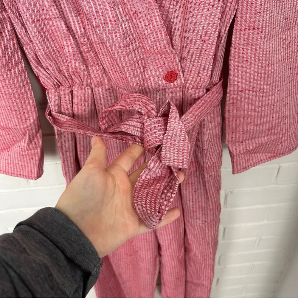 Vintage Scarlett Red Striped Shoulder Pad Jumpsuit - Image 6