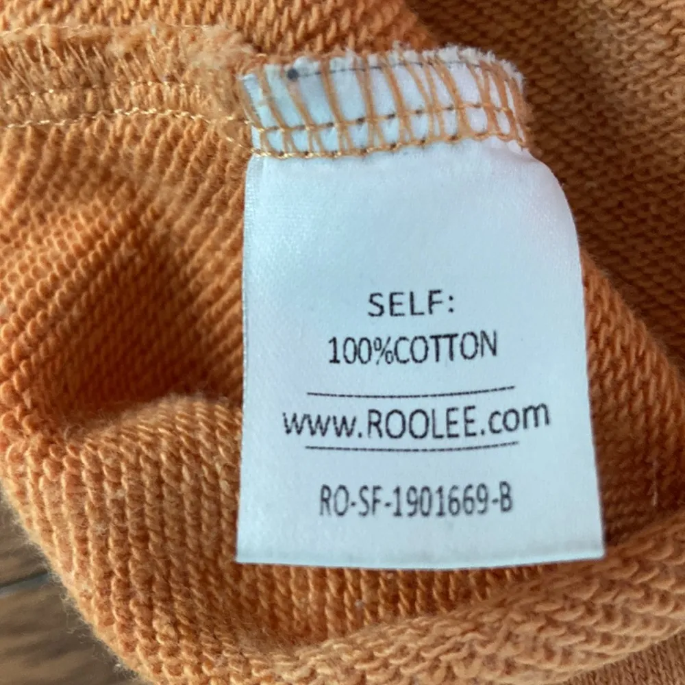 Roolee Tie Dye Crewneck Sweatshirt Orange Smiley Face Sz Large Cropped Roll Hem - Image 12