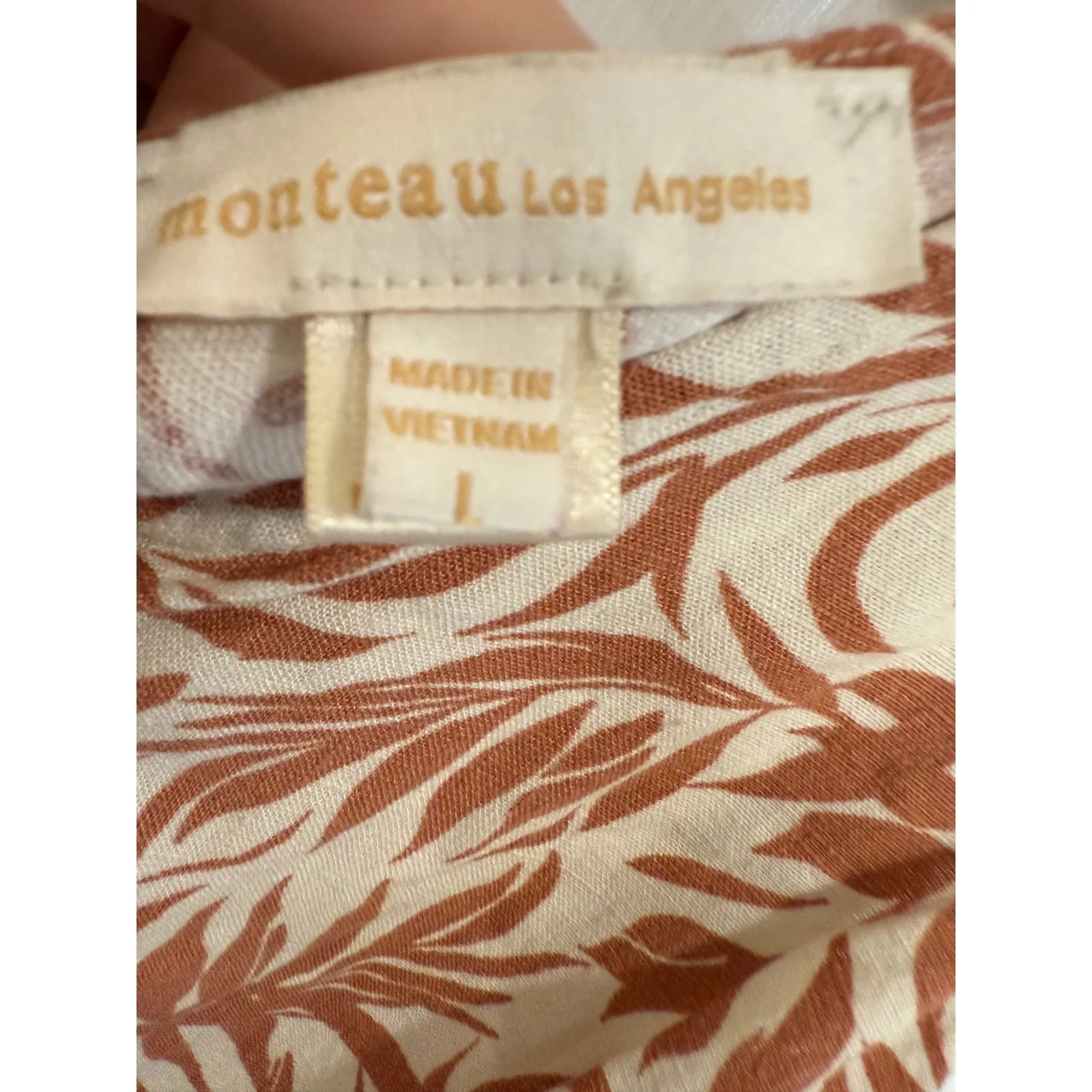 Monteau Los‎ Angeles Jumpsuit Tropical Print Sleeveless Casual Size L - Image 3