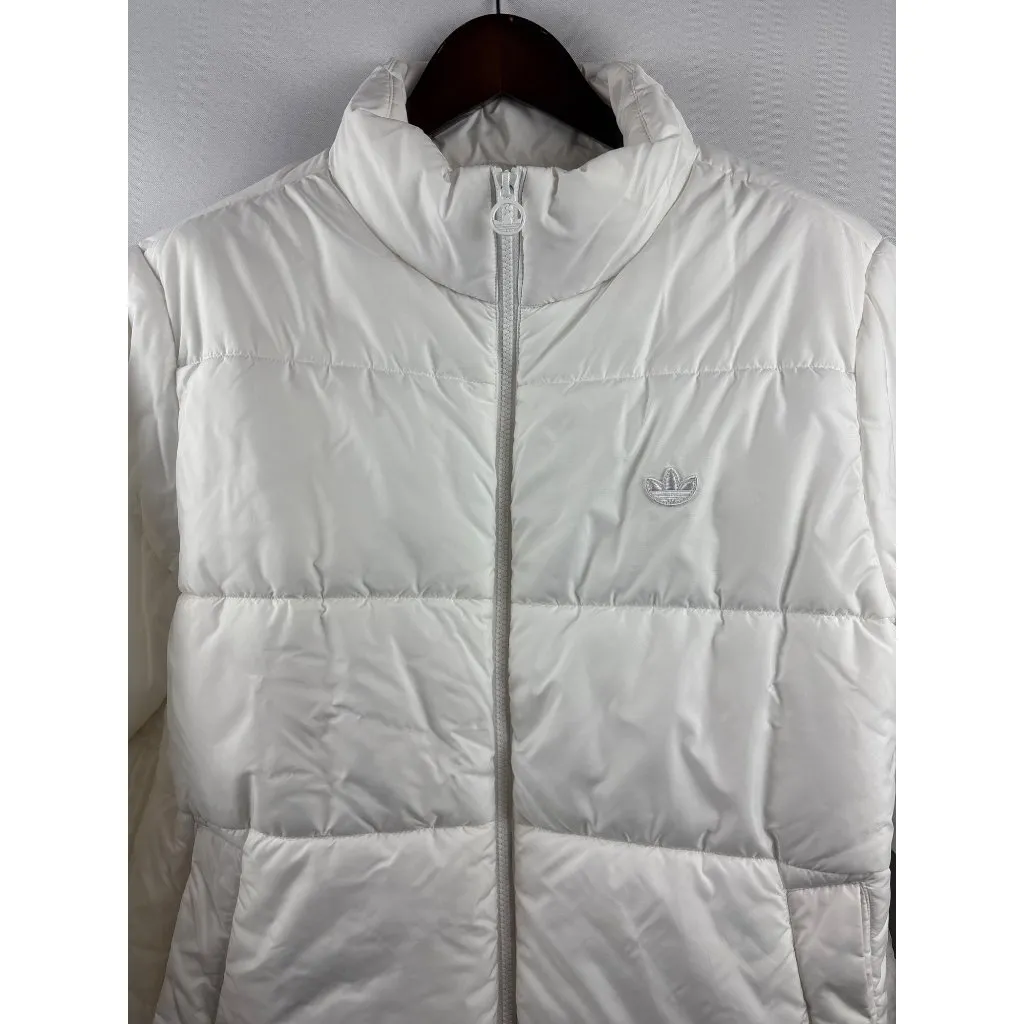 Women’s Adidas Large White Puffer Jacket - Image 2