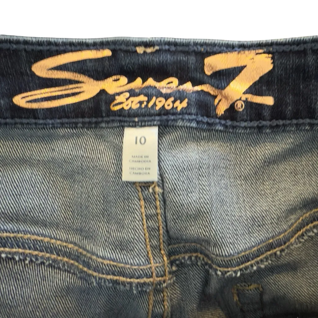 Seven7 Women's High Rise Straight Stretch Hayden Blue Dark Wash Denim Women’s 10 - Image 2