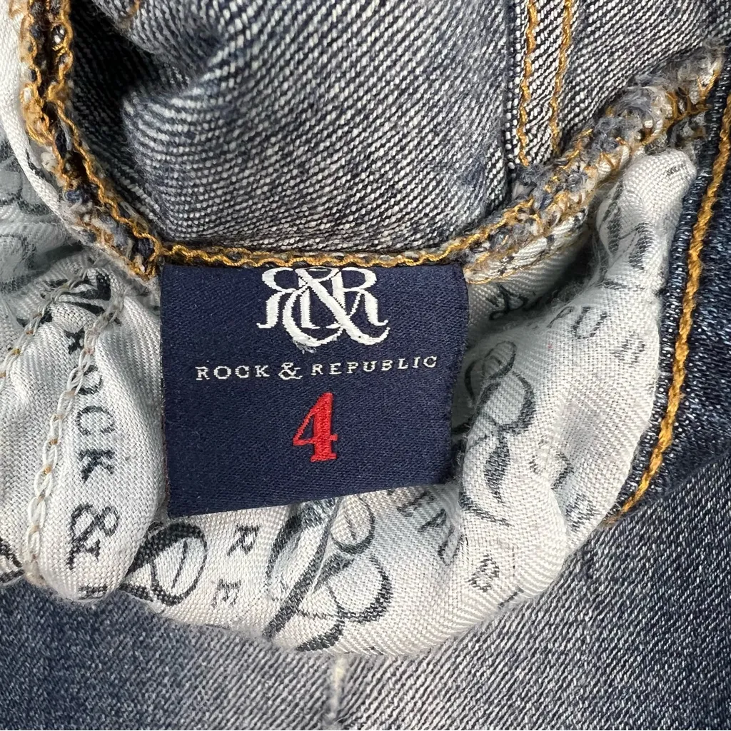 Rock & Republic Dark Blue Denim Jeans, Size: 4 - Image 8