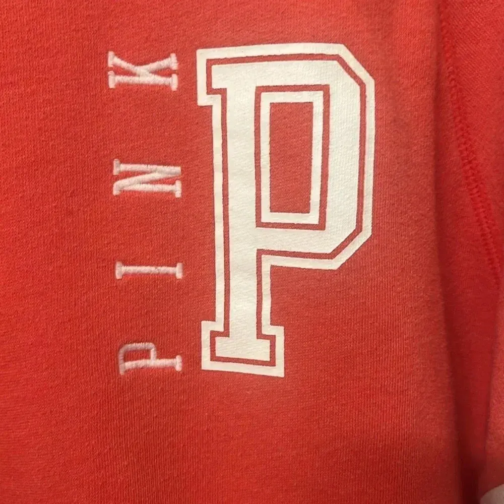 PINK Victoria's Secret Salmon Pink Pullover Oversized Sweatshirt Size Small - Image 3