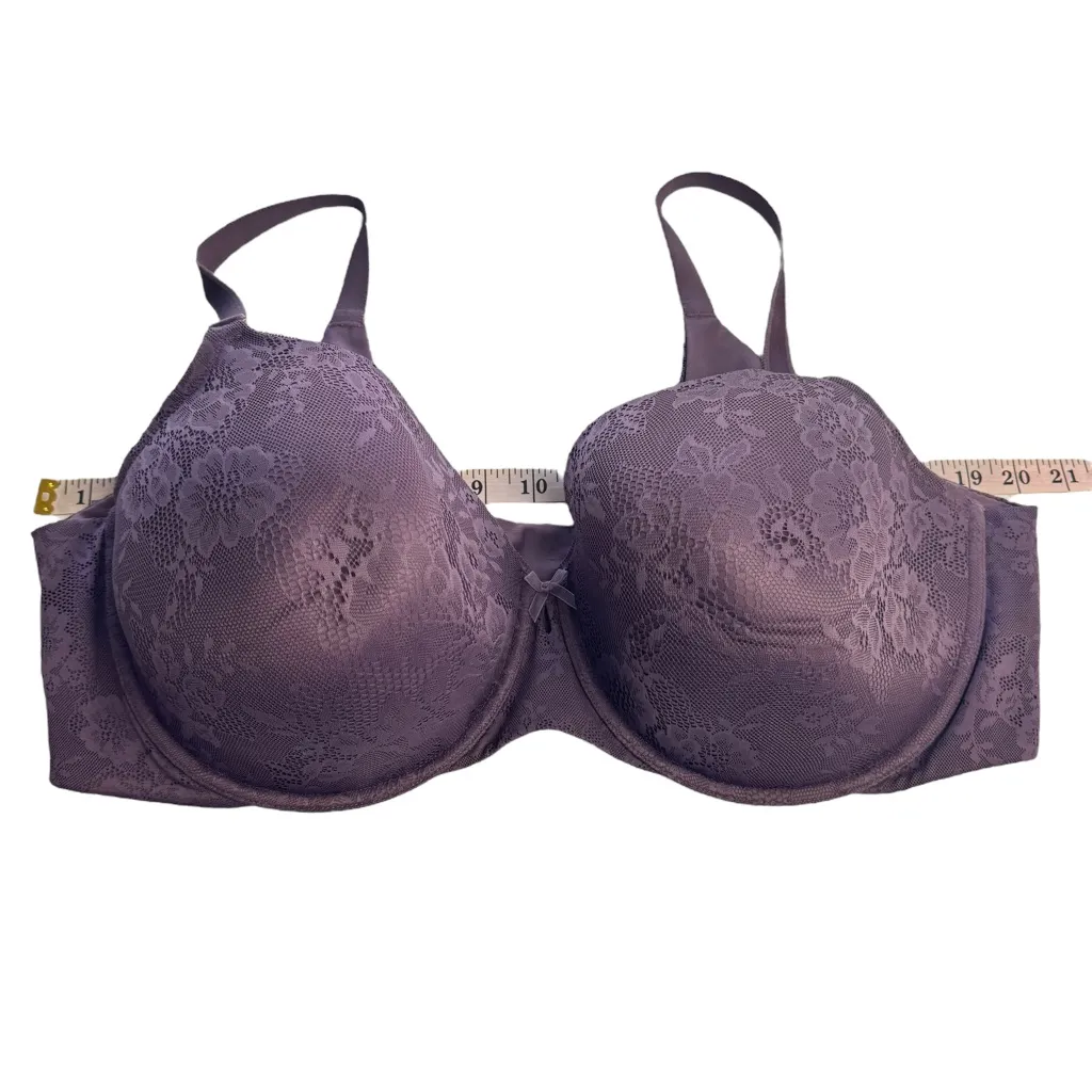 Torrid Perfect T-Shirt Bra Purple Lace Sexy Size 46DDD‎ Plus Size - Image 5