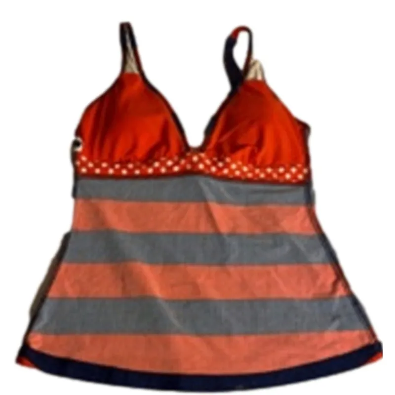 Tommy Hilfiger Nautical Striped Polka Dot Tankini Swim Top Size M - Image 5