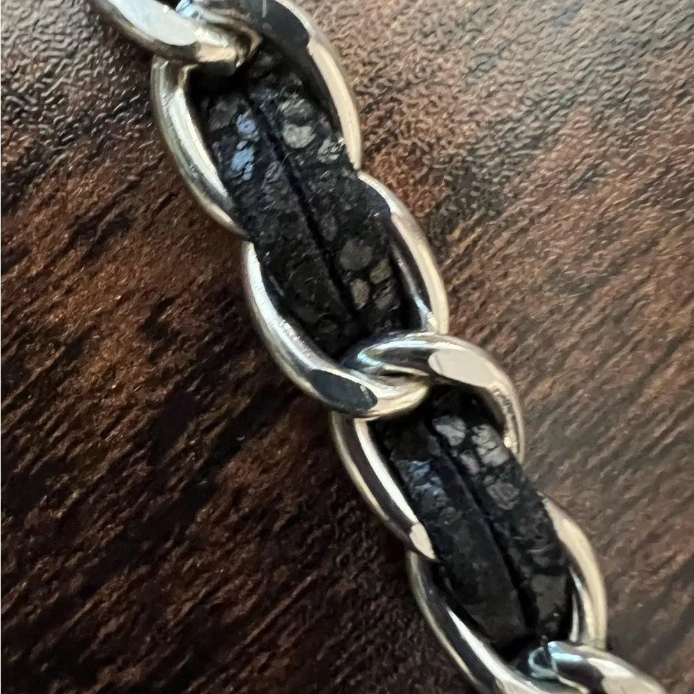 Chicos faux leather/suede embellished handbag. - Image 14