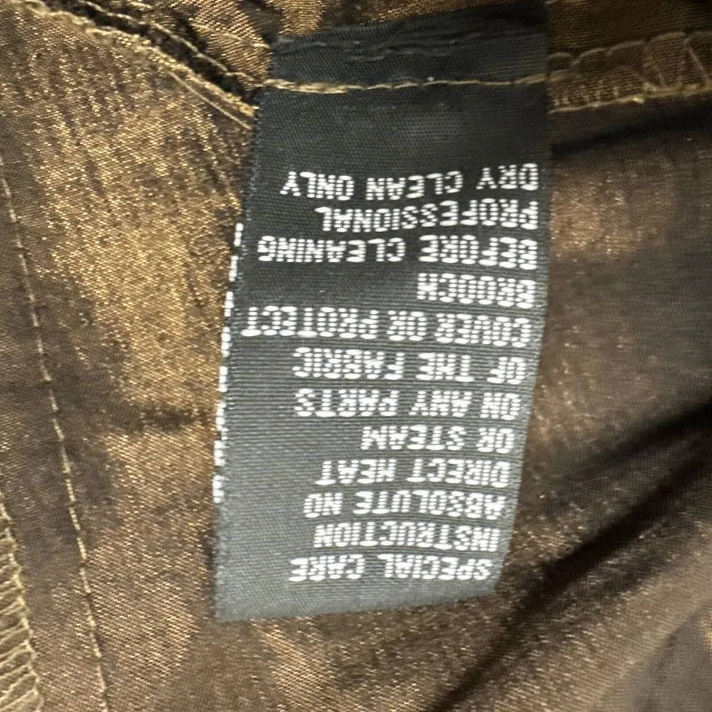 KM Collections‎ by Milla Bell Vintage Bronze Blouse w/ Brooch [Size 10] NEW NOS Brown - Image 10