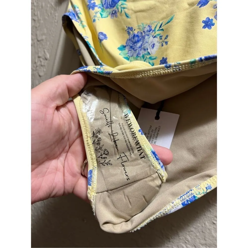 WeWoreWhat Golden Hour Floral High Rise Bikini Bottom Woman’s Size Medium NEW Ye - Image 3