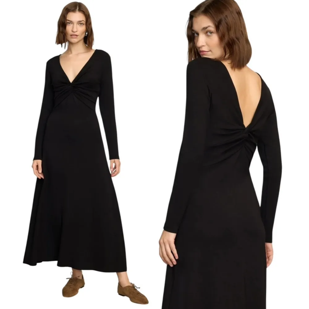 Modern Citizen Chloe Reversible A-Line Jersey Midi Dress Black Size S - Image 2