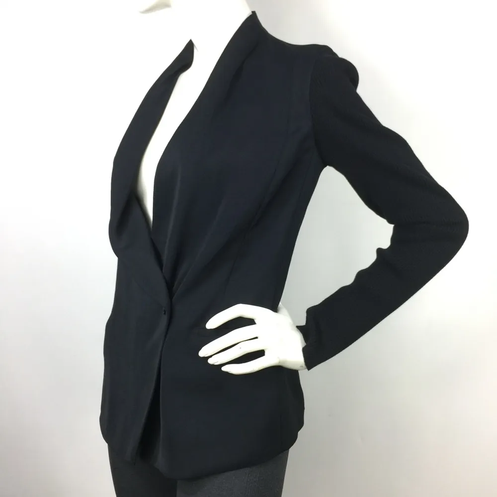 Vince Draped Blazer with Ribbed Knit Sleeves Size 0 - Image 14