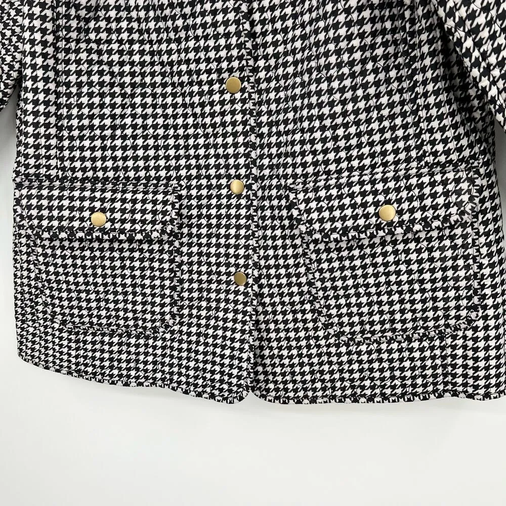 Cynthia Rowley plus size black & white houndstooth button front jacket size 1X - Image 4