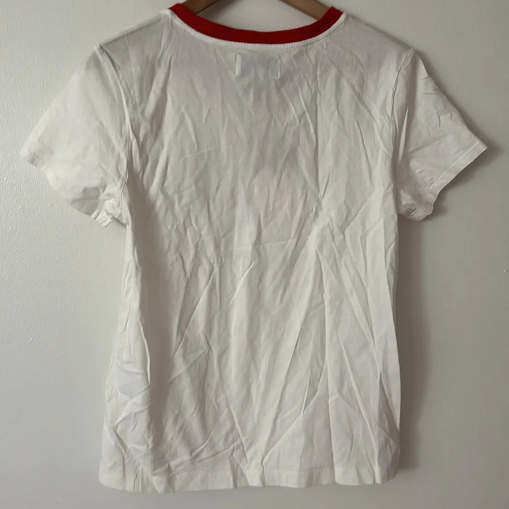 NWT Current/Elliott M The Retro Crew Tee White with Red Trim - Image 8