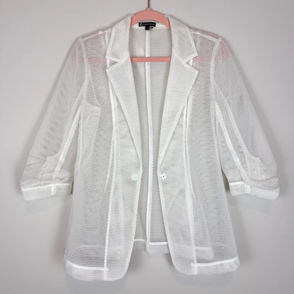 Franne‎ Golde White Mesh Blazer Size Medium - Image 2