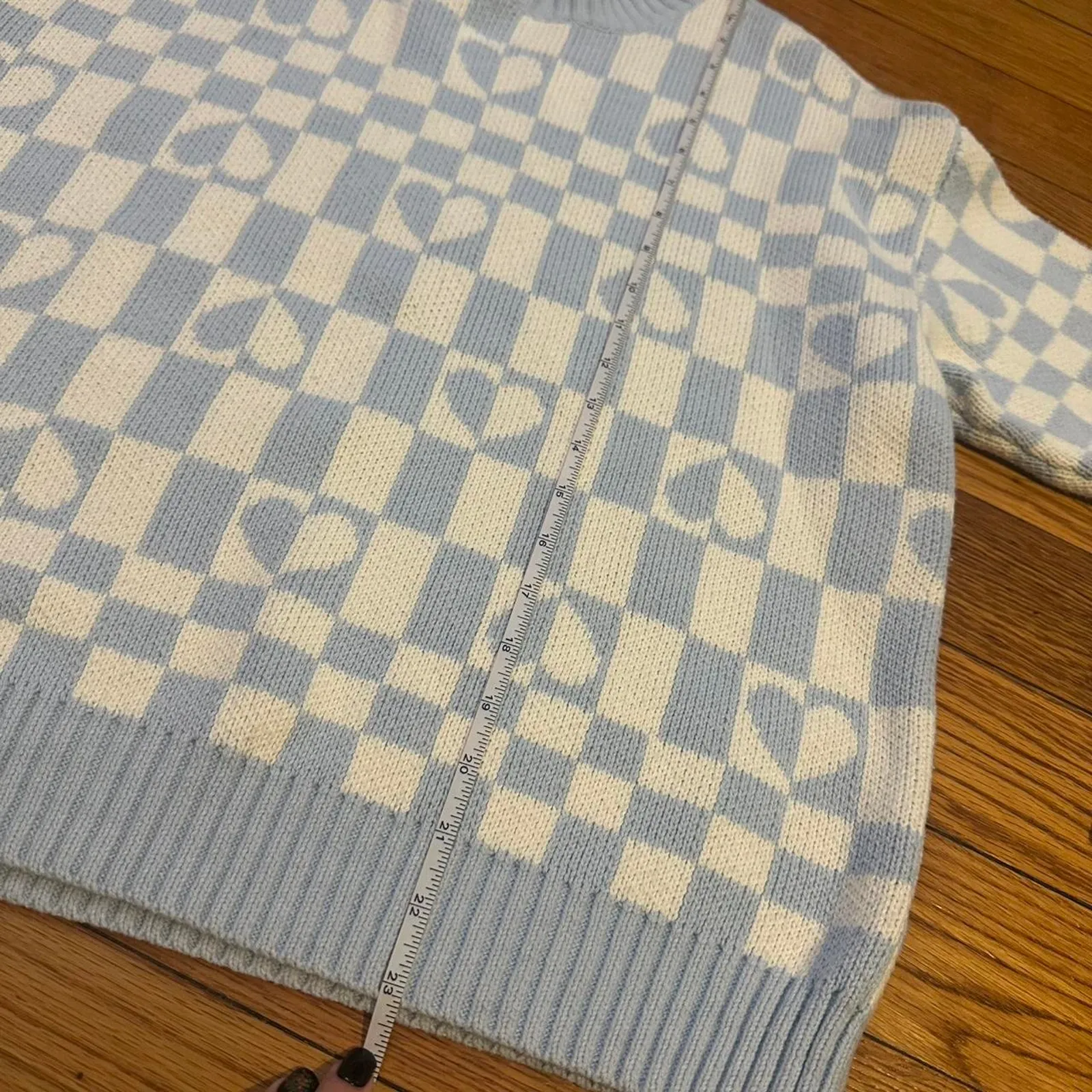 Blue and white checkered heart - Image 5