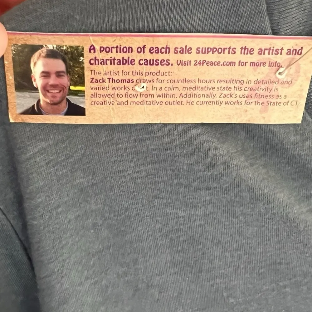 Blue V Neck Tee with Bicycle Size XL - Image 4