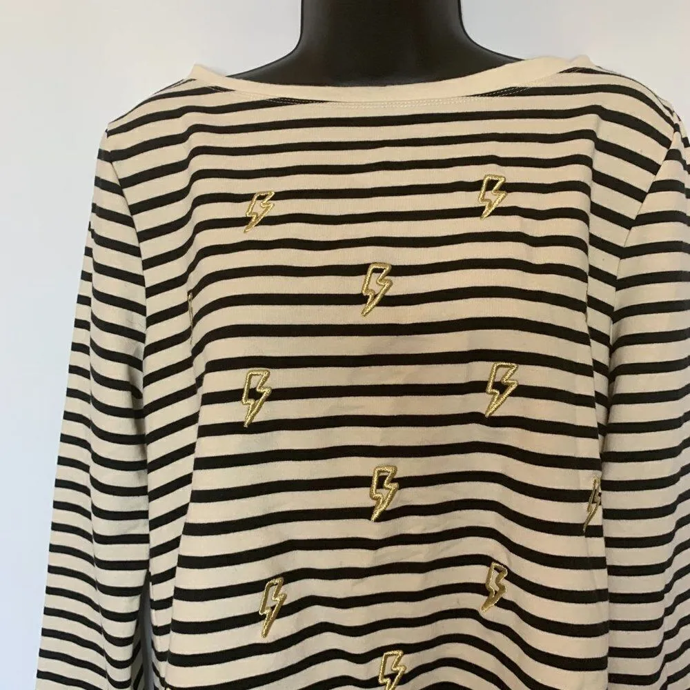 Betsey Johnson Performance Lightening Bolt Stripped Shirt - Image 2