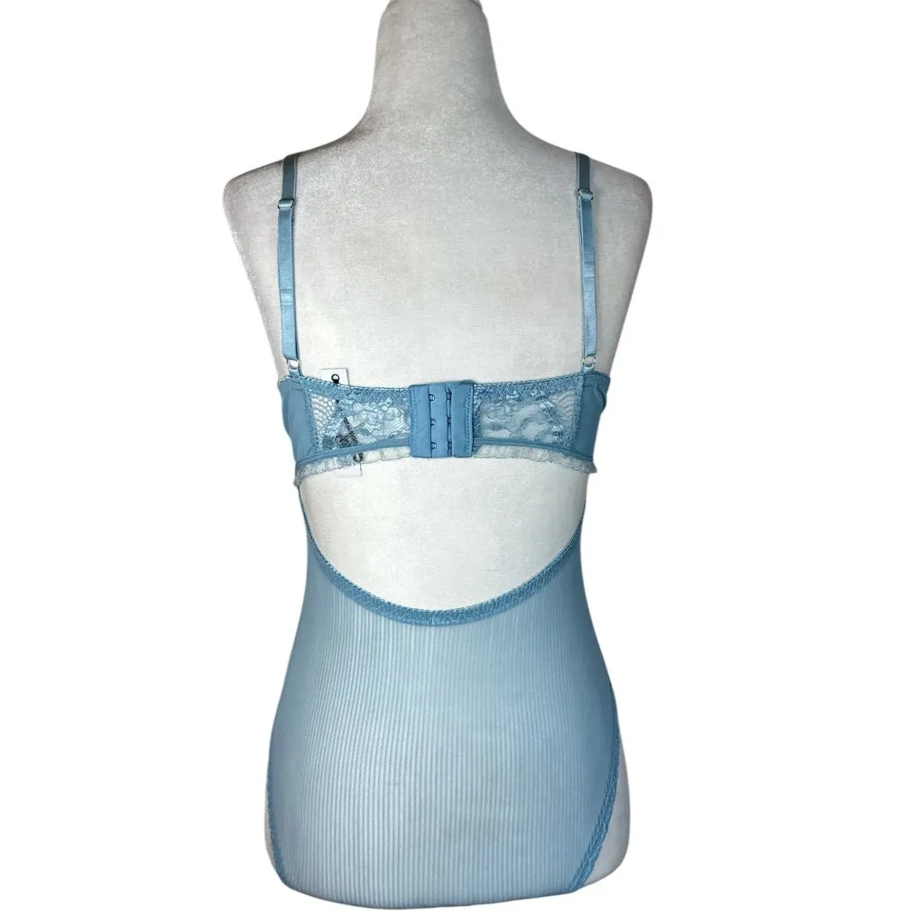 KAT THE LABEL Zephyr Bodysuit in Blue Small New Womens Camisole Tank Top - Image 7
