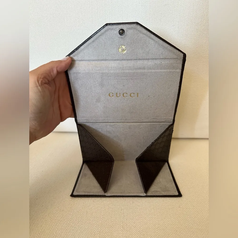 GUCCI Collapsible Triangular Leather SUNGLASS Case ONLY - Image 7