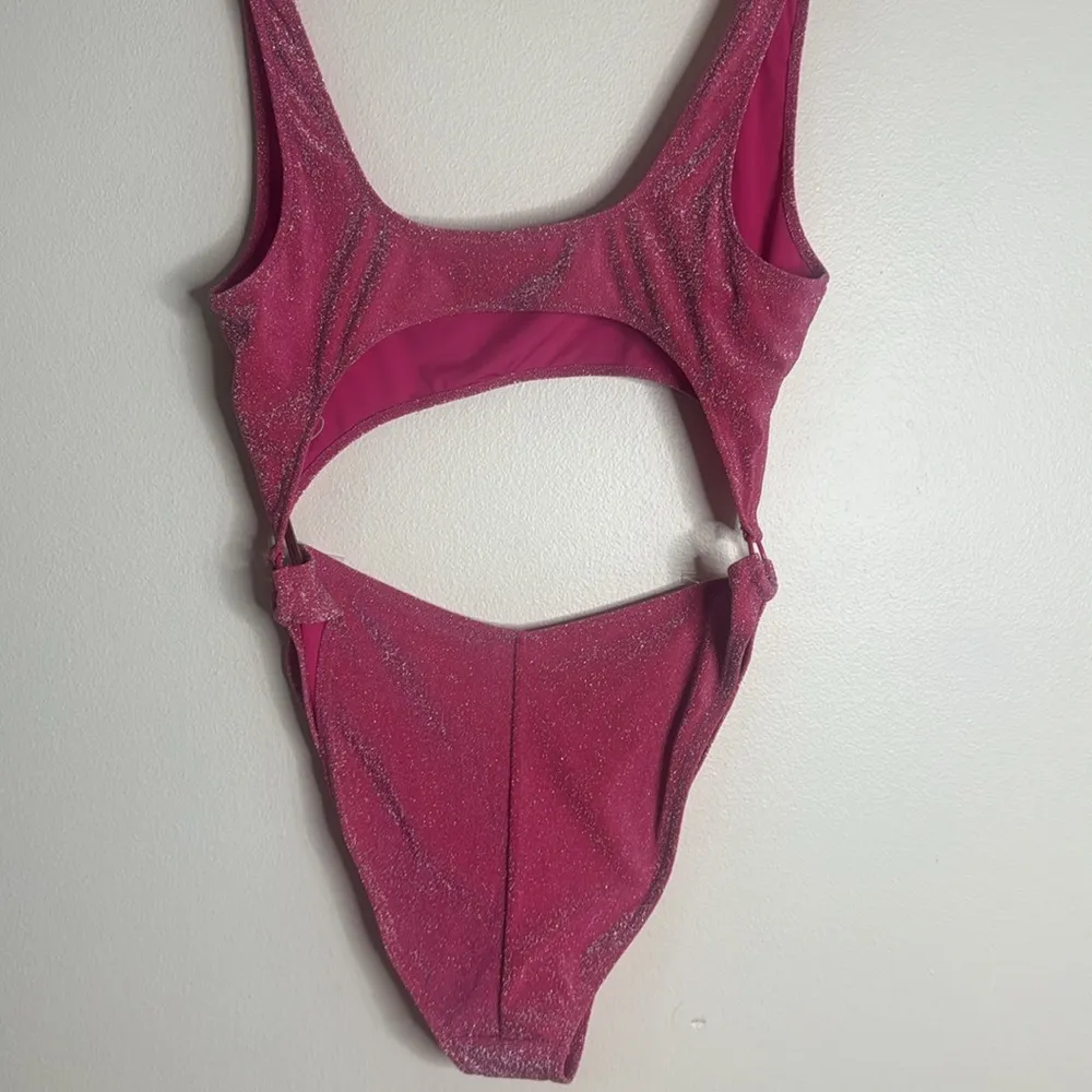 Skims pink glitter sparkle sexy cutout monokini swimsuit one piece size 3X - Image 8