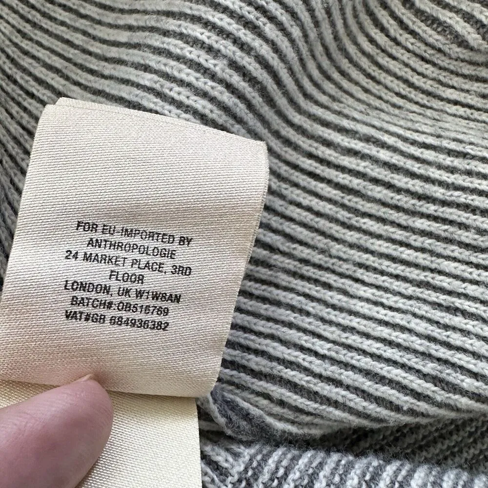 Moth Anthropologie Women's Gray Oversized Cowl Neck Poncho Sweater Size XS - Image 8