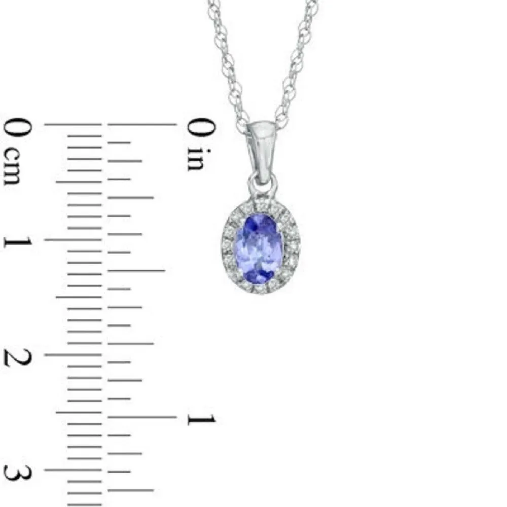 ✨HP✨Oval Tanzanite & Diamond Accent Frame Pendant✨ - Image 2