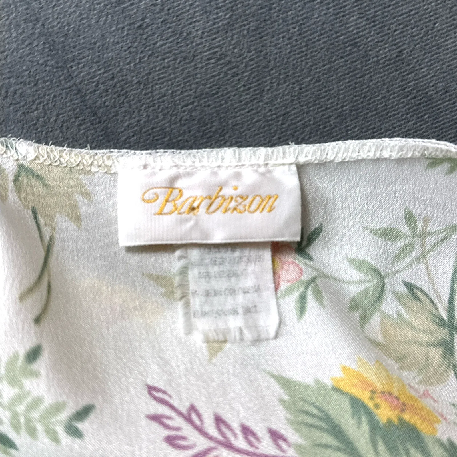 Vintage Barbizon Satin Nightgown Size XL Glossy Floral V - Image 7