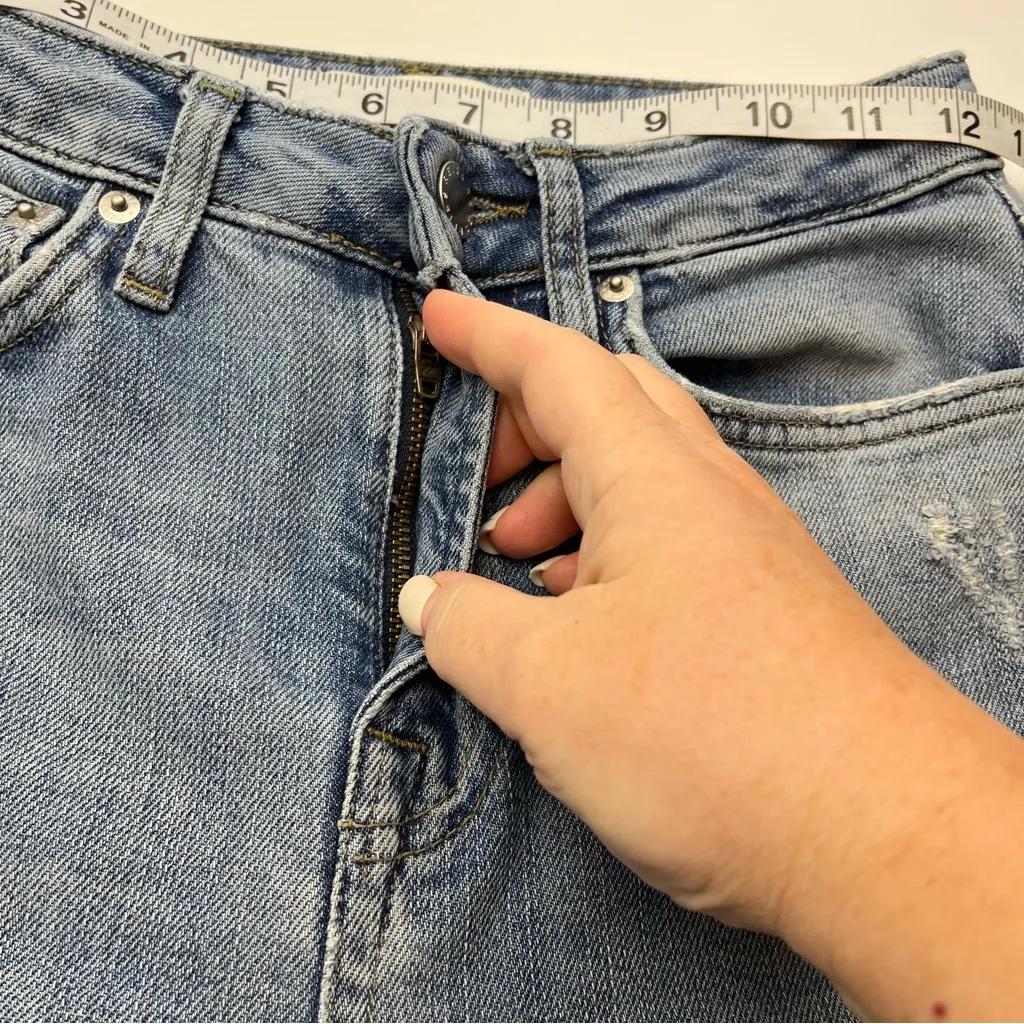 Reiss‎ Denim Bay Ripped Straight Slim Jean Womens Size 24 Zipper Button Closure - Image 9