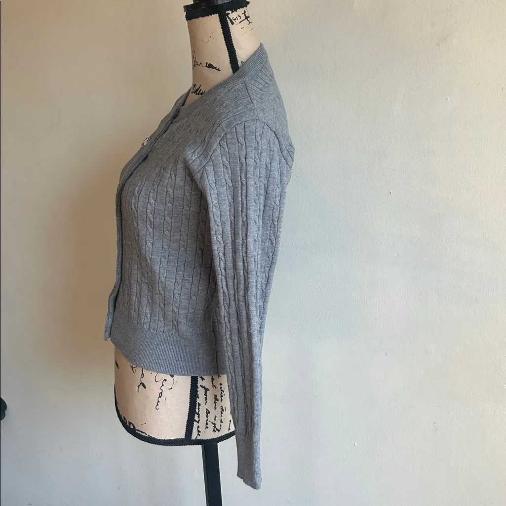 THOM BROWNE New York Preppy Embroidered Dog Grey Cardigan Size XS Gray - Image 8