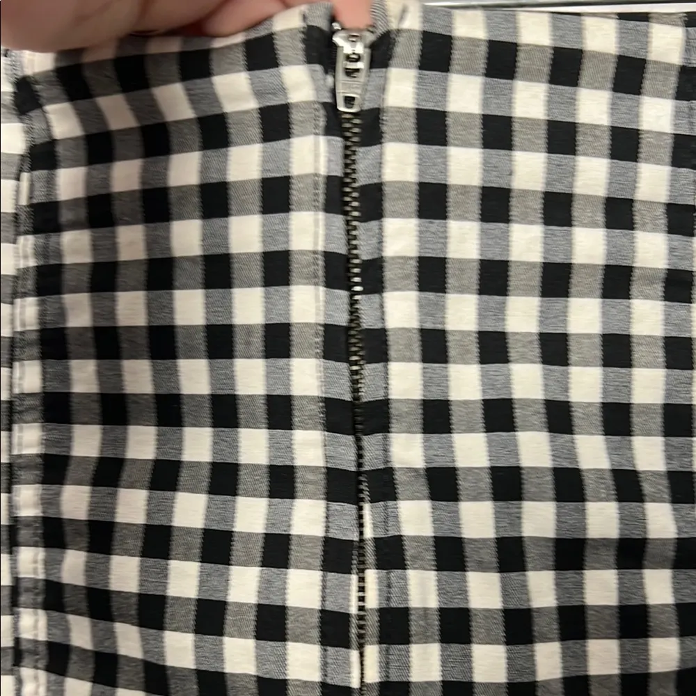 Free People Modern Femme Novelty Black and White Gingham Mini Skirt Size 4 - Image 5