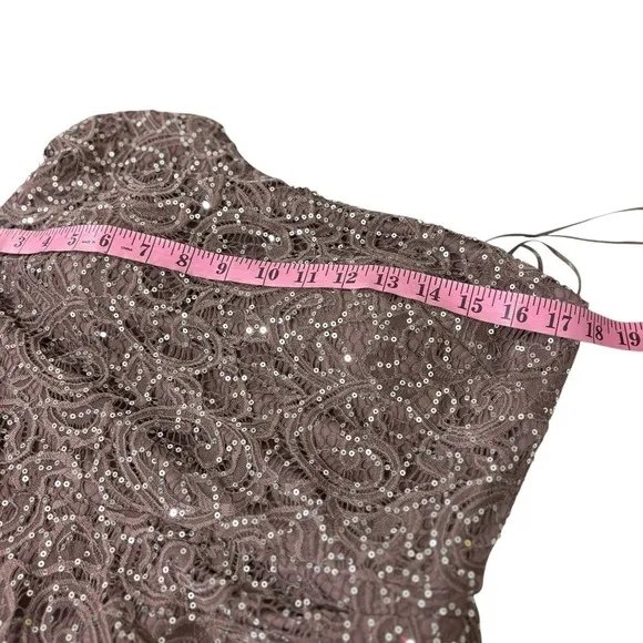 Alex Evenings Women One Shoulder Sequin Lace A-Line Gown Formal dress  Size 8 - Image 5