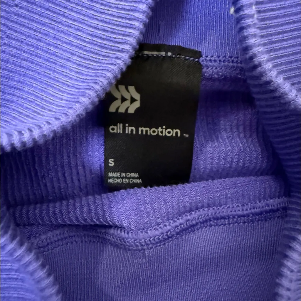 All in Motion Women's High Rise Legging Ribbed. Size Small. Blue/Purple color - Image 3