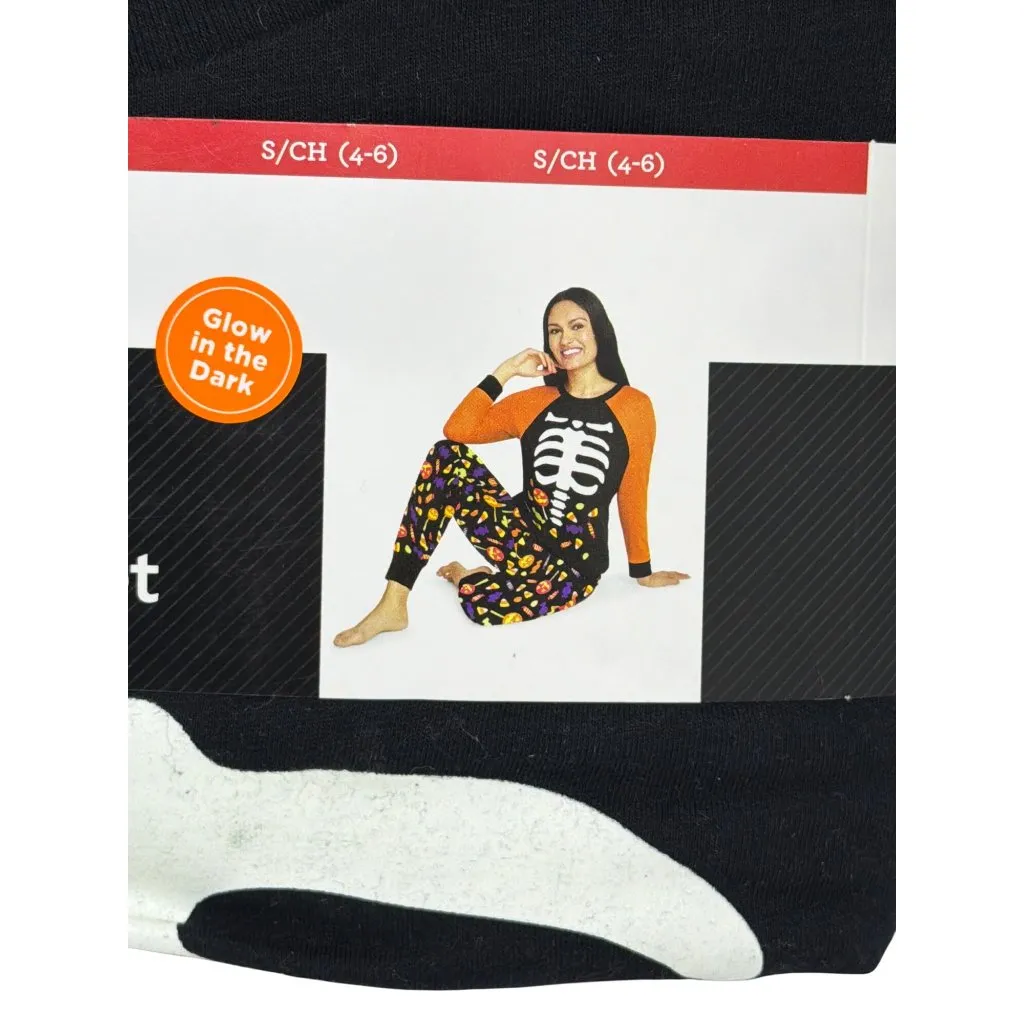 NWT Celebrate! Women's Halloween Pajama Set Glow in Dark Skeleton S (4 - Image 2