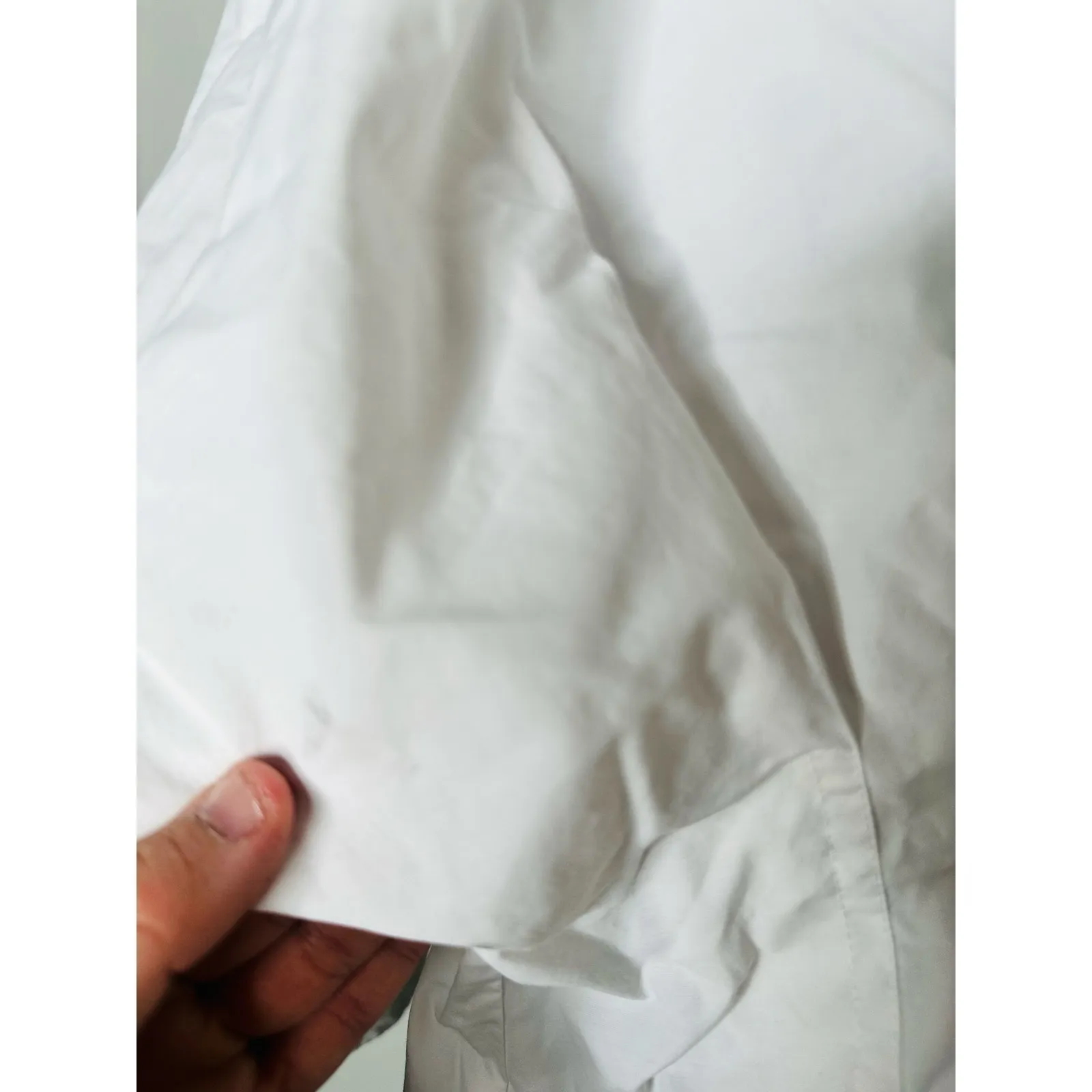 NATORI White Cotton Blend Collared Front Button Techno Poplin Top Size 8 - Image 11