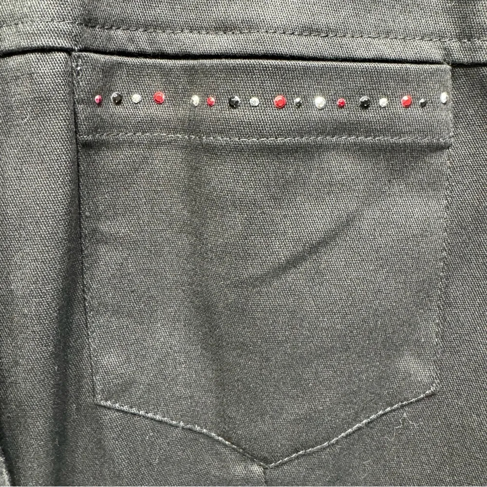 Black Rhinestone Buttons Jeweled Lightweight Long Sleeve Jacket by Selene Sport Size 10 - Image 3