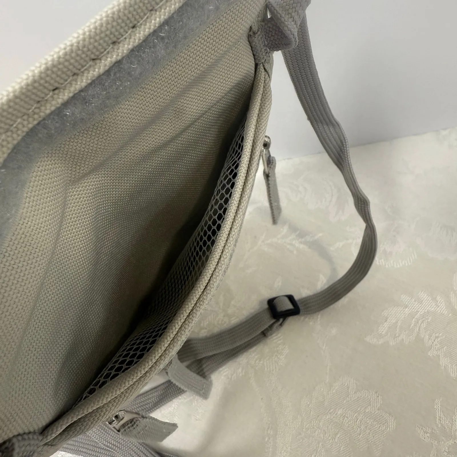 RFID Blocking Pouch Travel Wallet Beige Crossbody Organizer Adjustable Strap - Image 3