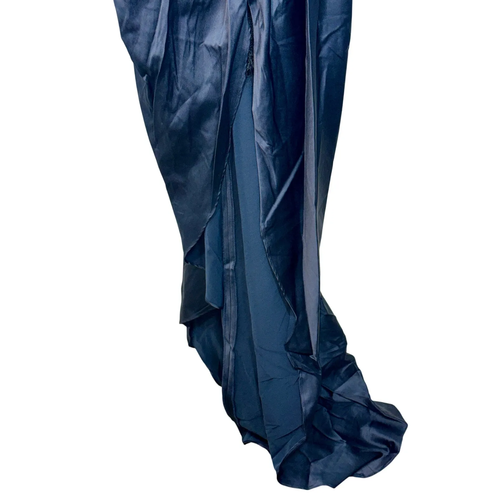 NWT Mandalay Navy Blue One Shoulder Beaded Sequin Evening Gown Dress Womens Sz 8 - Image 4