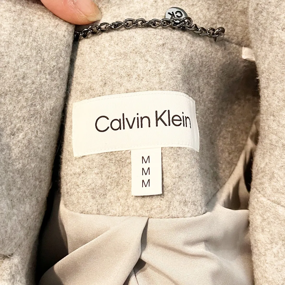 Calvin Klein Long Peacoat Gray Medium - Image 2