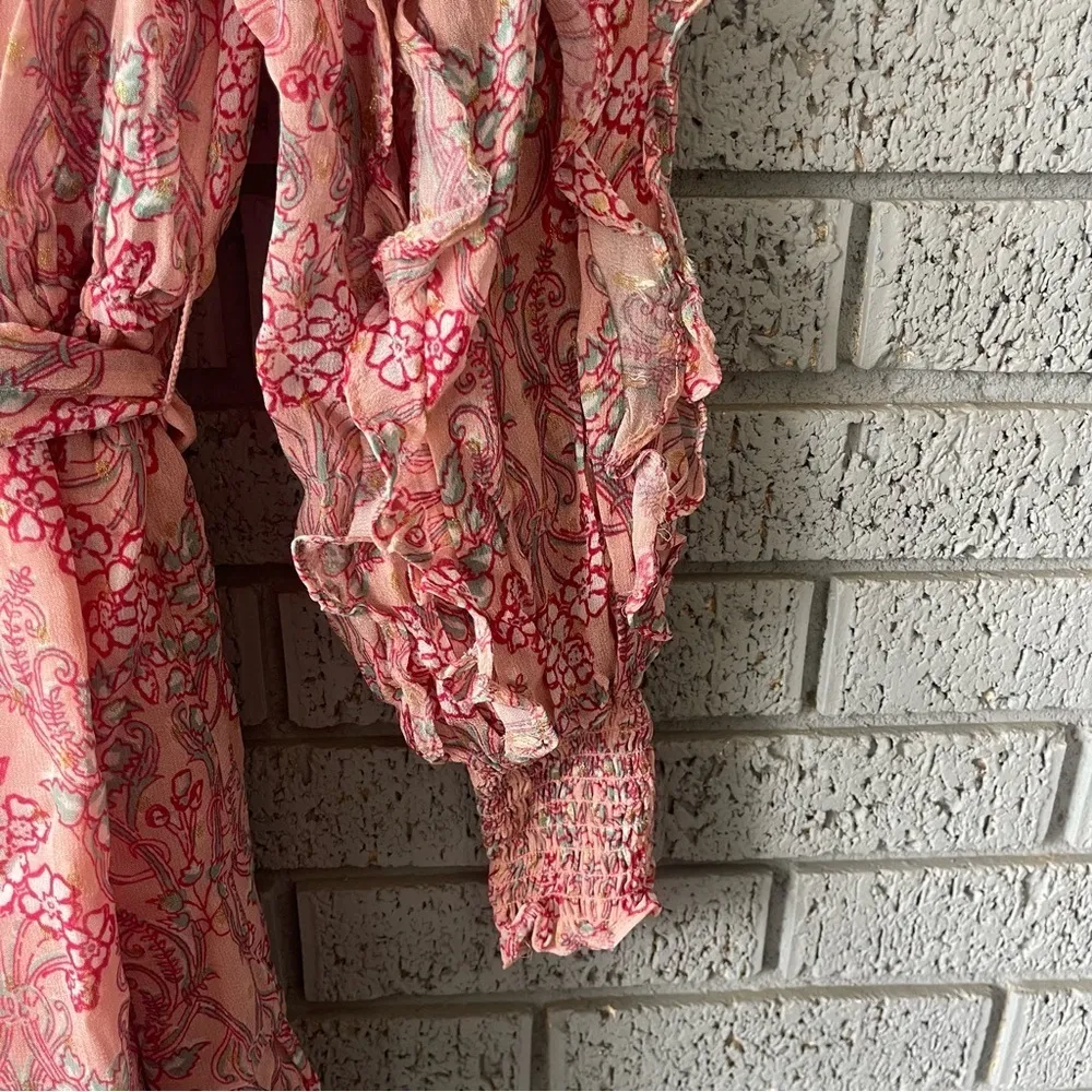 Marea by Liz Joy Cala Rosado Pink Mini Dress Ruffled Size Medium - Image 9