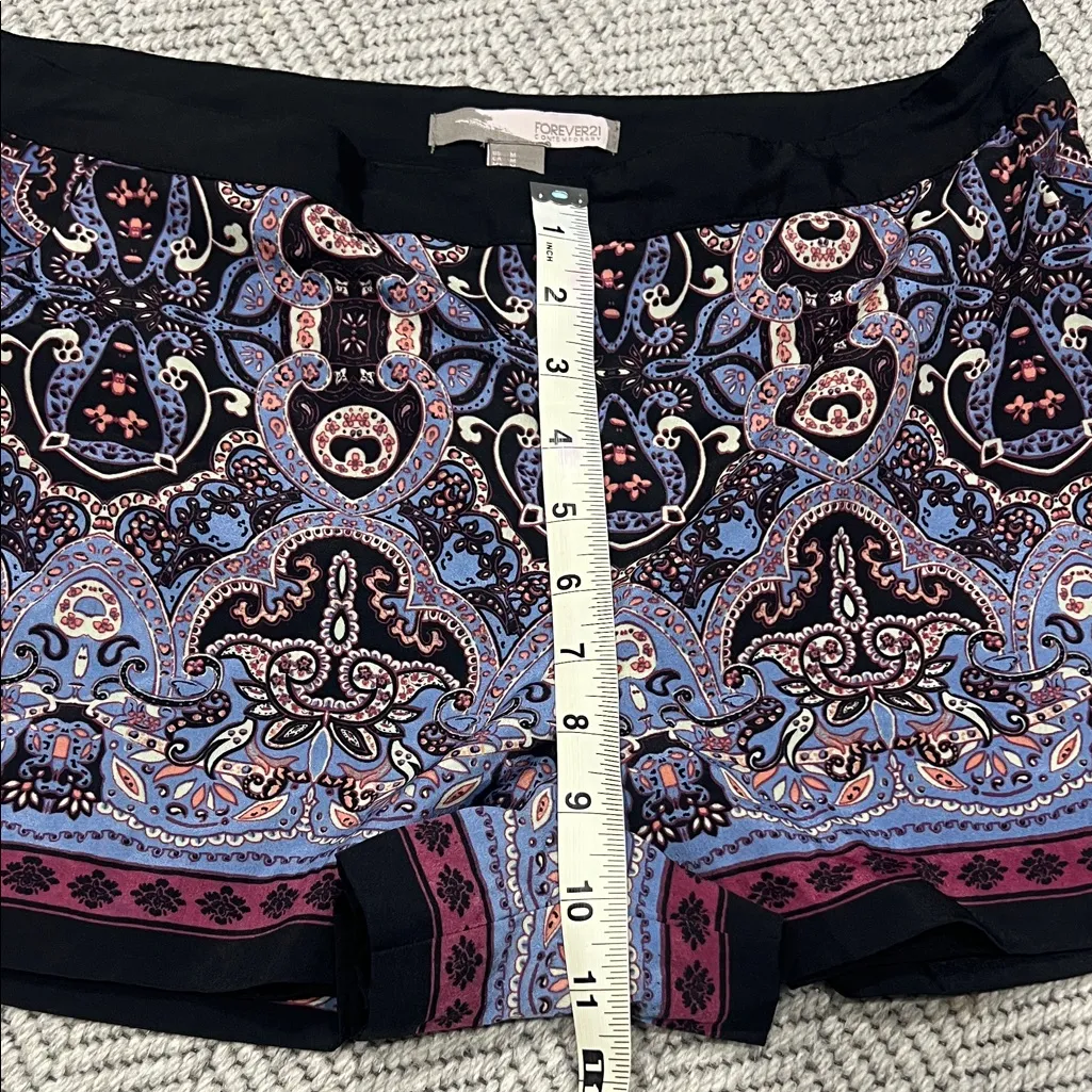 Forever 21 High Waist Patterned Shorts - Blue and Pink - Image 10