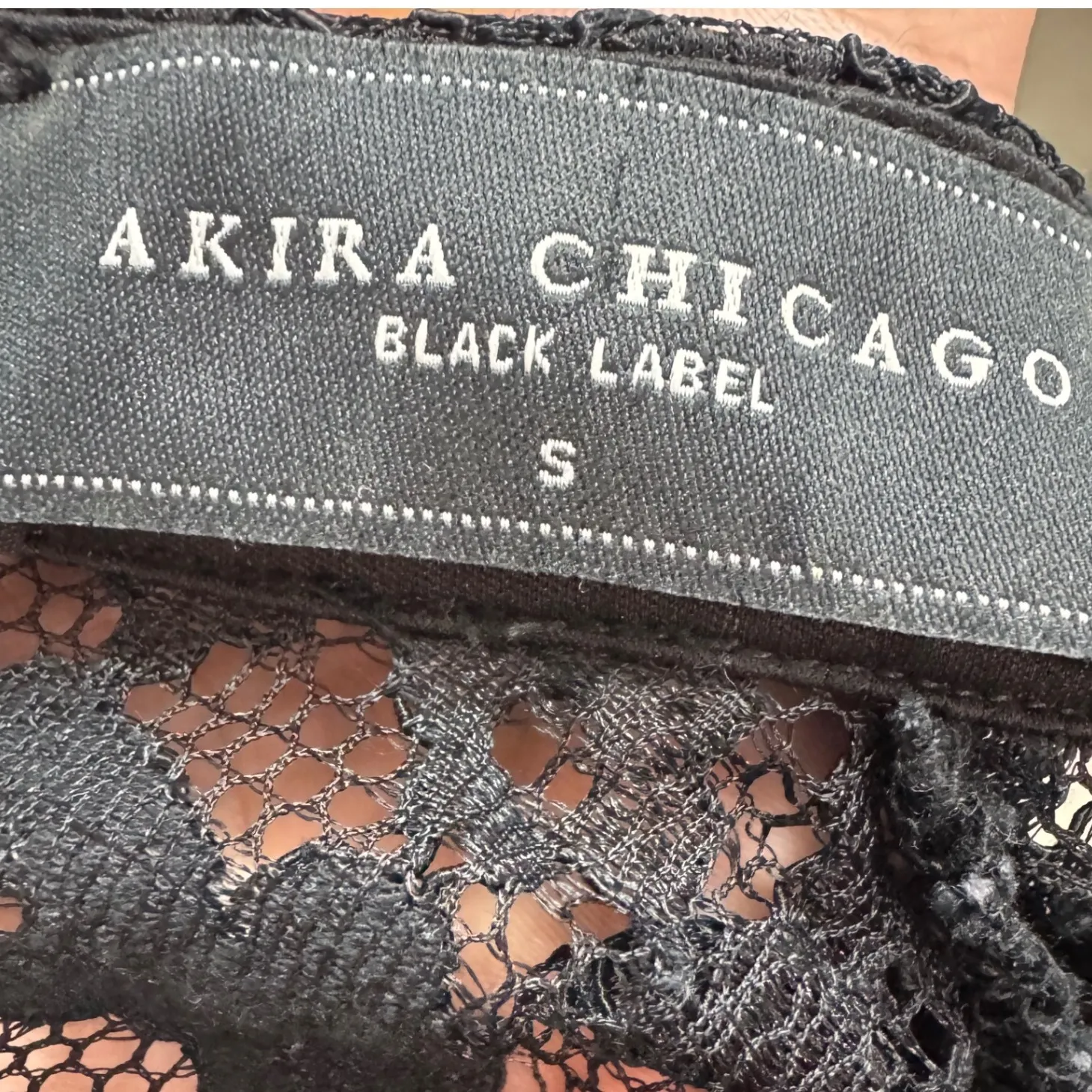 AKIRA CHICAGO BLACK LABEL Lace Mock‎ Neck Long Sleeve Sheath Dress S - Image 5