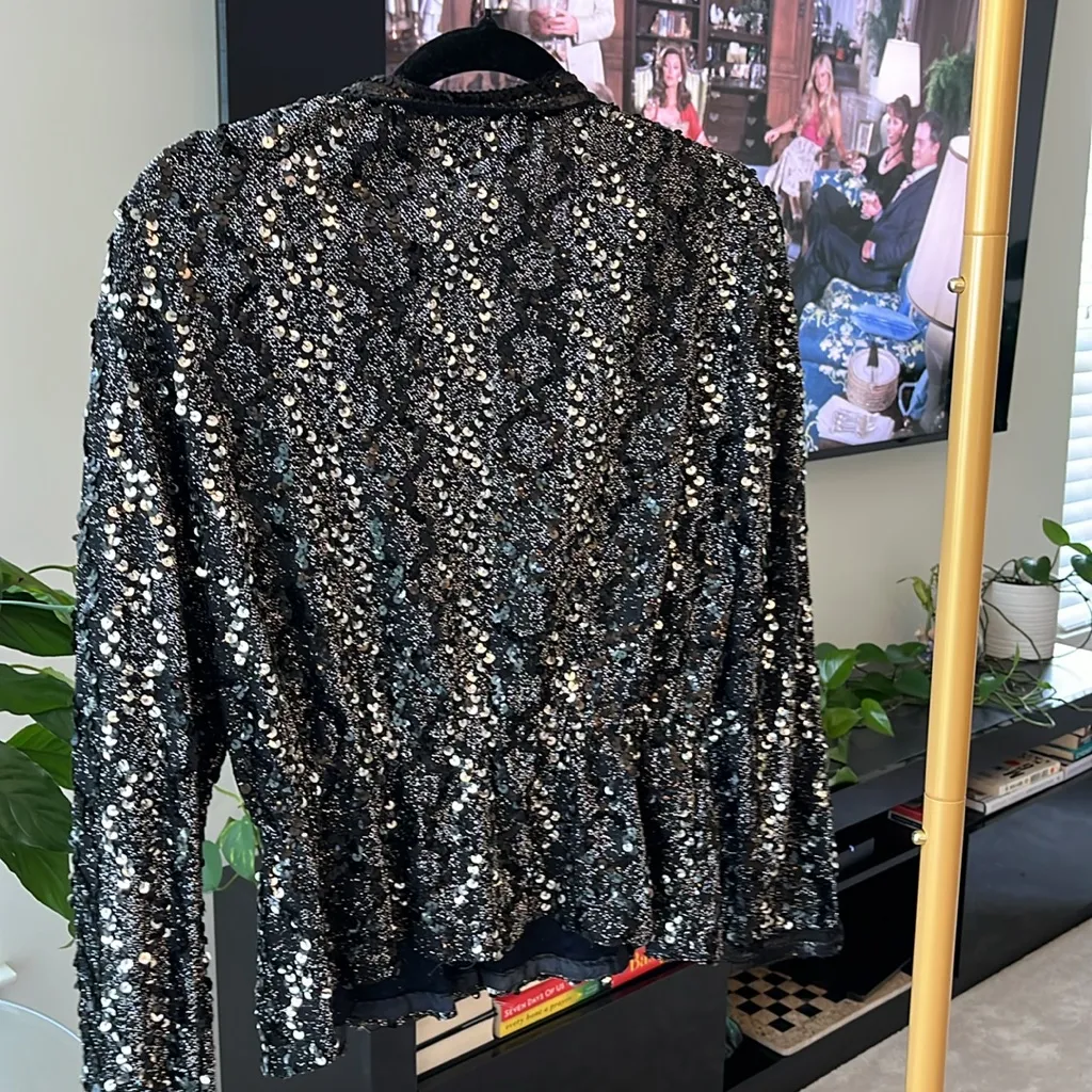 Glamorous Miss vintage sequined jacket Black Size 14 - Image 2