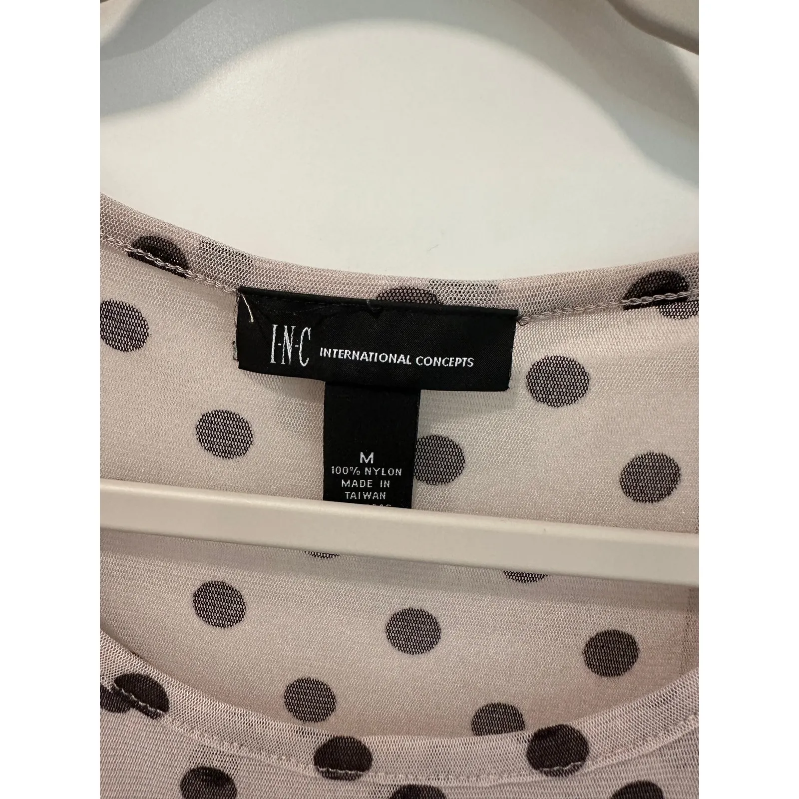 Y2K Polka Dot top Grey Black Womens Size Med Sleeveless Ruffle Layering - Image 3