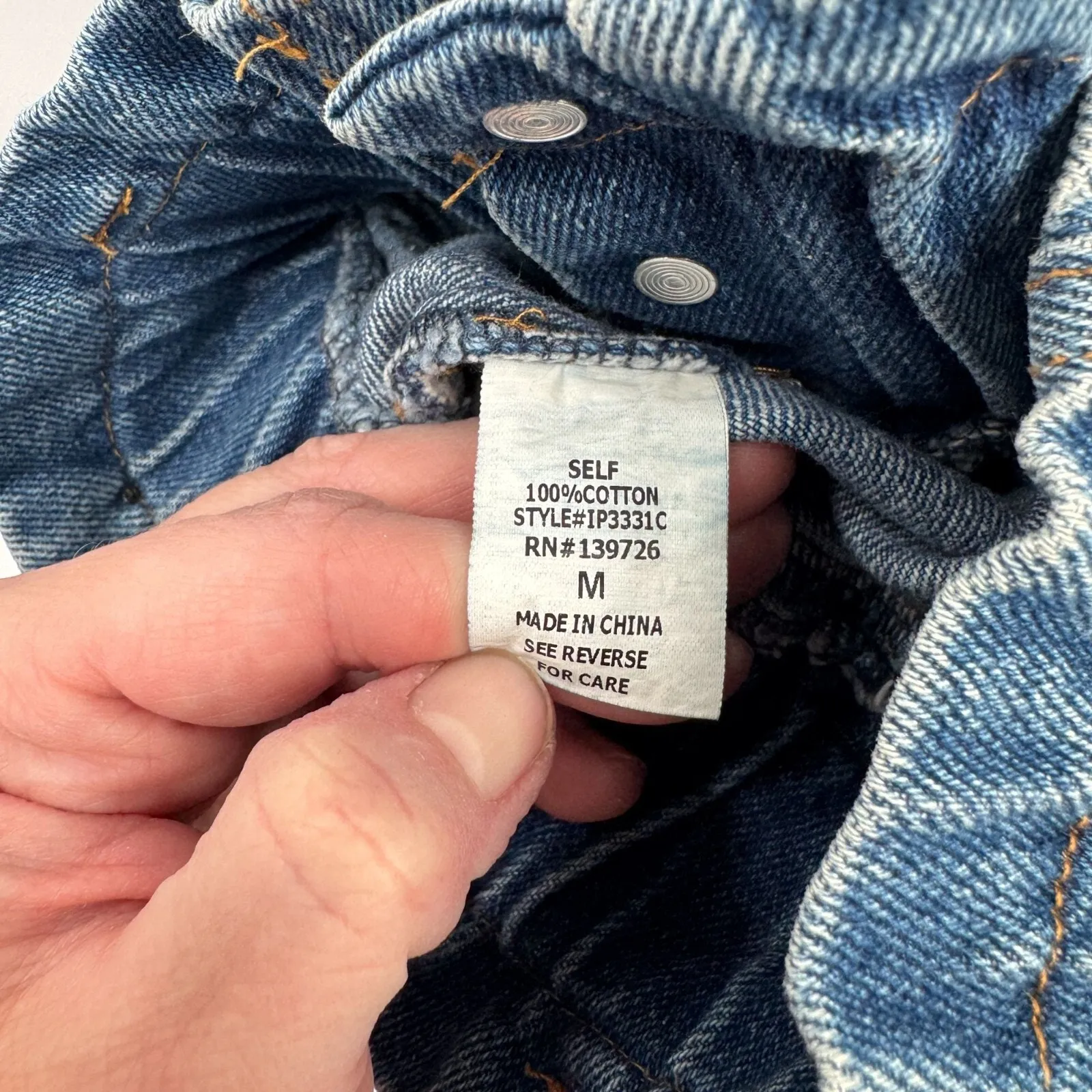 Honey Punch‎ Paperbag High Waist Shorts Womens Medium Blue Cotton Button Fly - Image 6