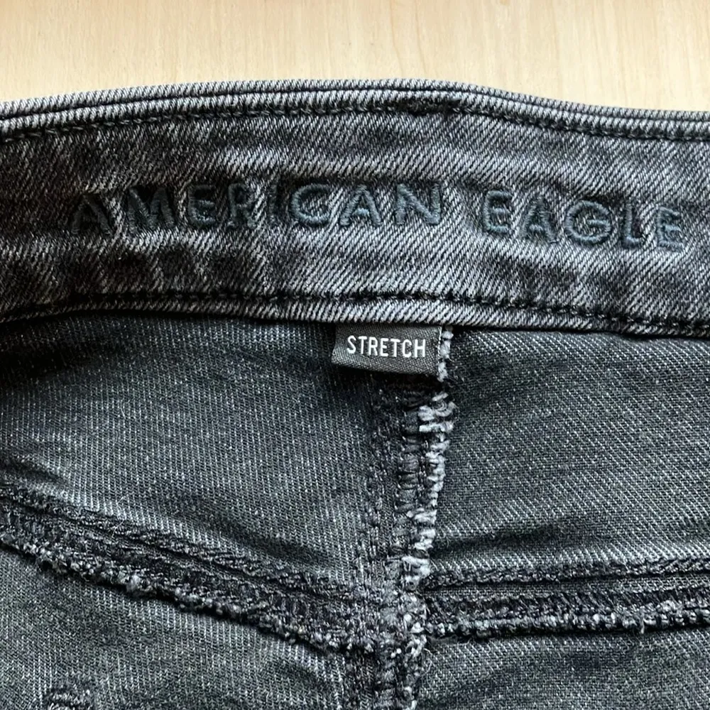 American eagle black ripped jean shorts size 12 - Image 3