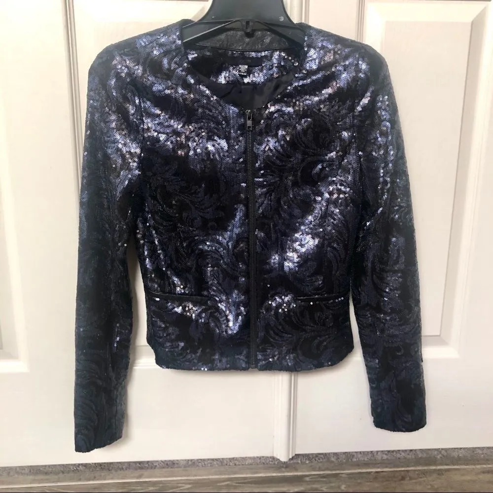 Joe’s Jeans sequin opale jacket w/ faux leather S - Image 14