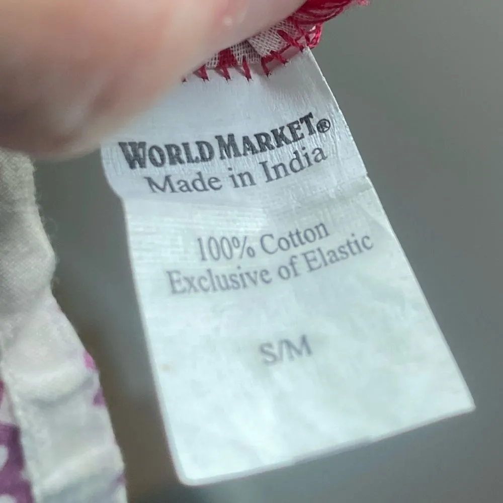 WORLD MARKET Divya Boho Blouse Top Size S/M Red Floral Beachy 70s Retro Festival - Image 11