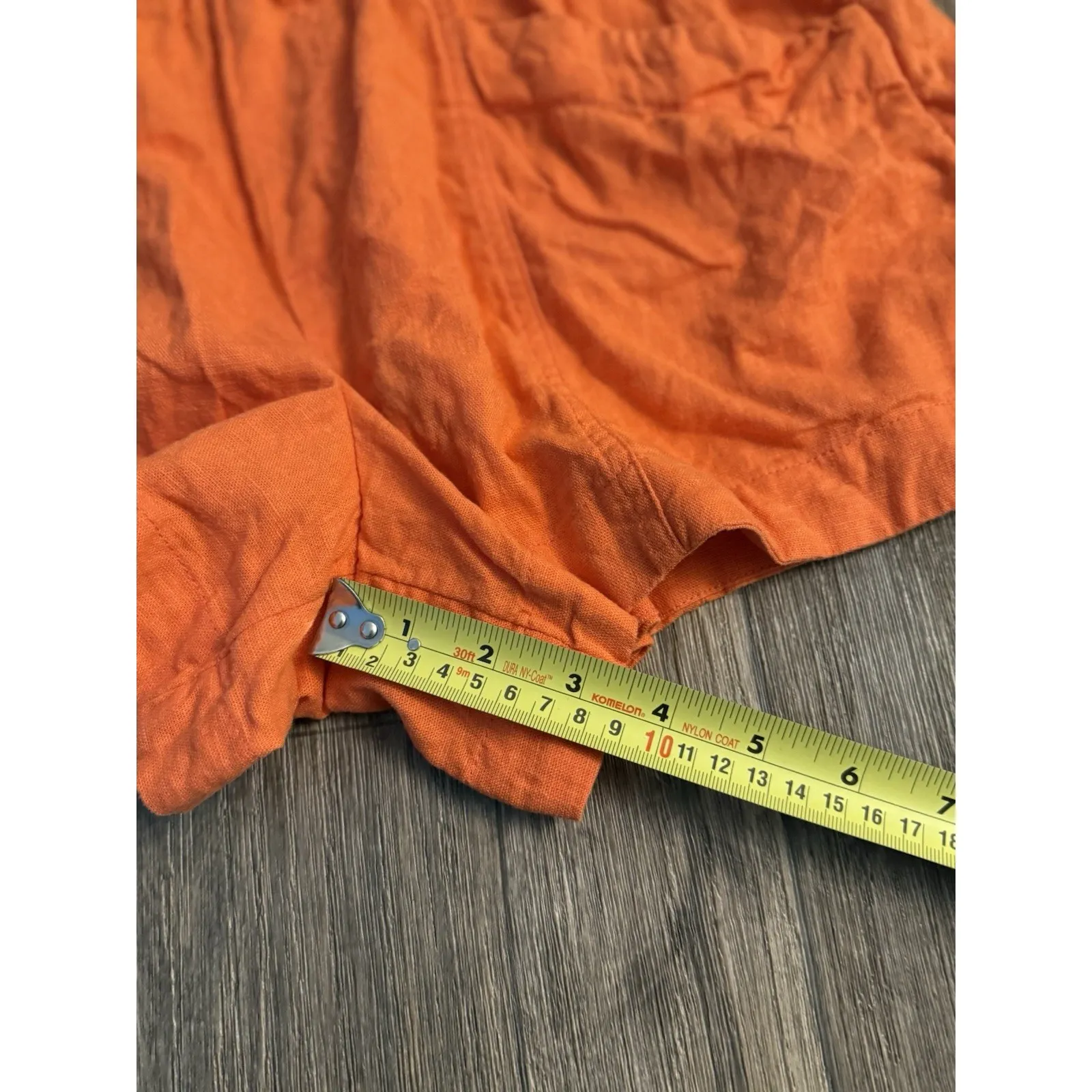 women's A New Day Orange linen blend shorts size‎ small 3" inseam elastic waist - Image 4